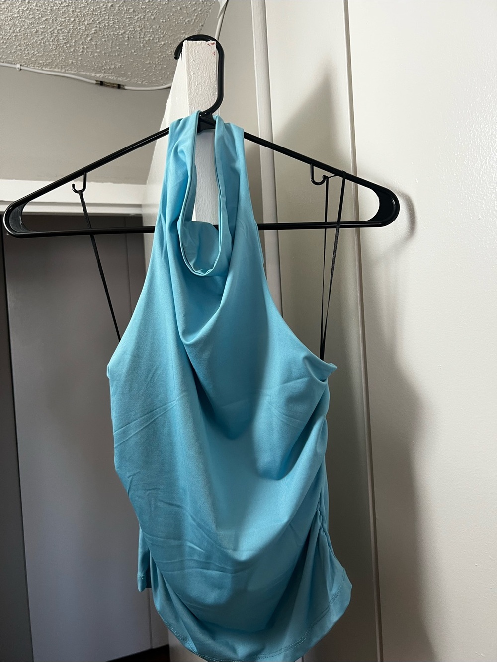 H&M Aqua Blue Draped Halter Camisole